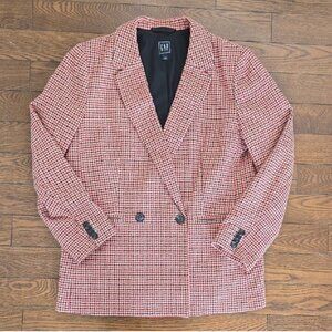 Gap women's Red houndstooth wool blazer size 16